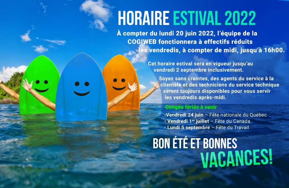 Horaire estival 2022